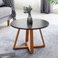 Scandinavian Style Side End Table Wooden Cross Legs Round Sofa Side Accent Table