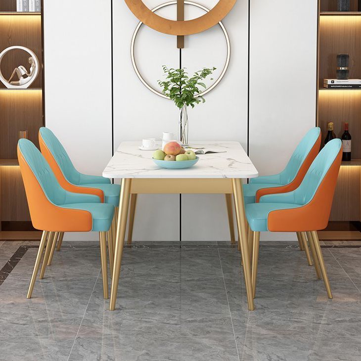 Traditional Luxury Dining Table Sintered Stone Rectangle Table with 4 Legs Clearhalo 'Dining Tables & Seating' 'Dining Tables' 'dining_table' 'furn' 'furn_dining_table' 'Furniture' 'Kitchen & Dining Furniture' 1200x1200_090ef7b2-2d64-478b-88ea-30d3f19e724f