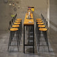 Rectangular Pine Wood Top Bistro Table Industrial Bar Table with Metal Trestle Base Clearhalo 'Bar Furniture' 'Bar Tables' 'bar_tables' 'furn' 'furn_bar_tables' 'Furniture' 'Kitchen & Dining Furniture' 1200x1200_090ff66b-ea6e-4a0c-a15c-3c1ce381839d