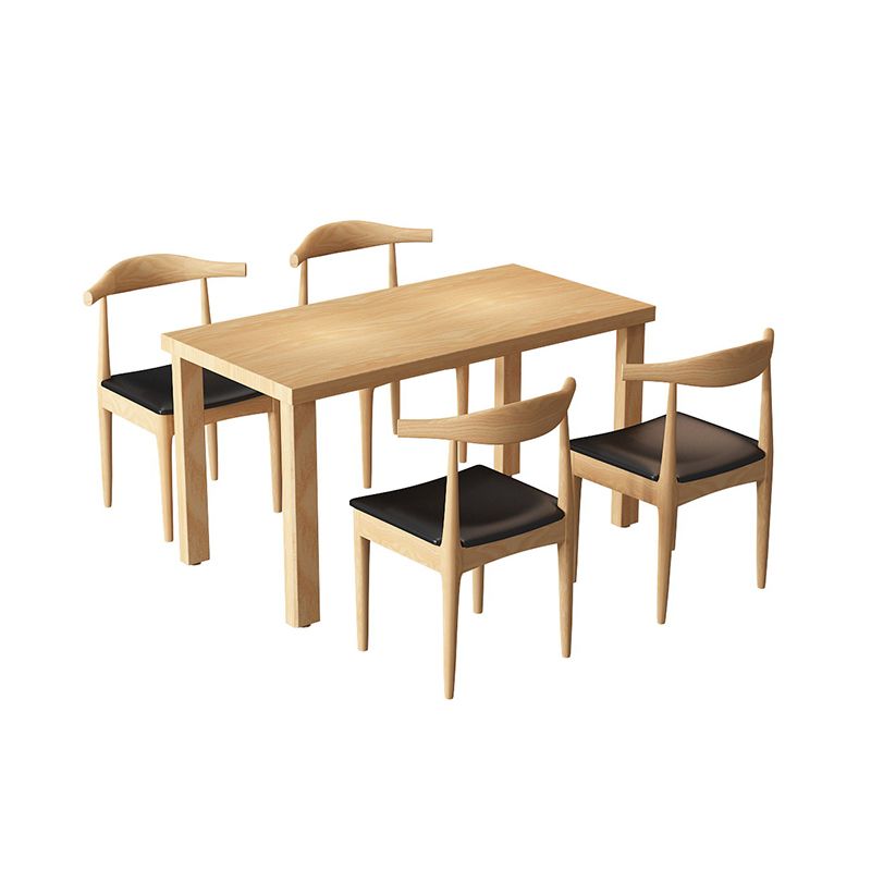 Set da tavolo da pranzo tradizionale Set da pranzo rettangolare in legno massello naturale da 1/2/5 pezzi