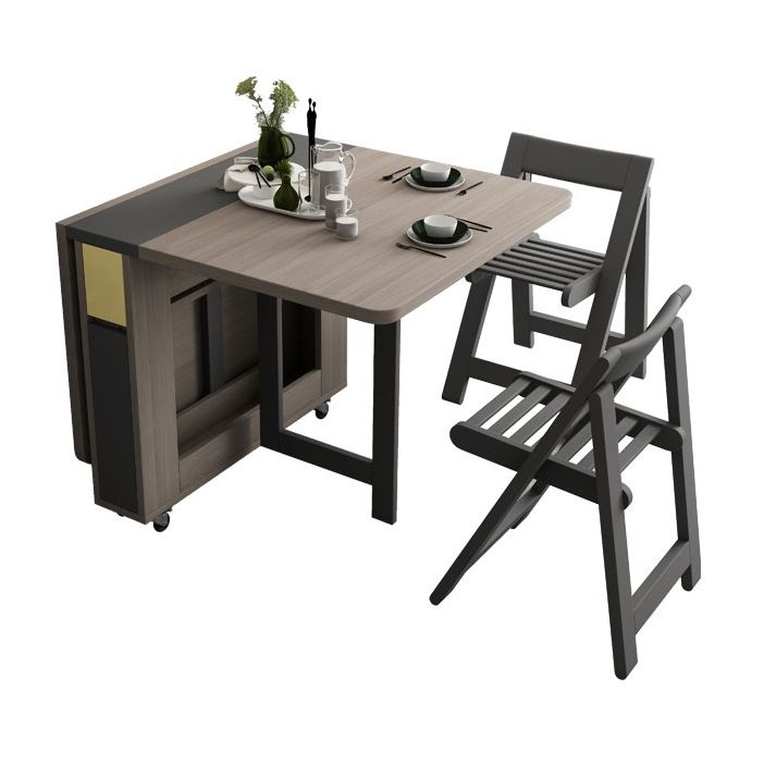 Mid-Century Brown Dining Table Rectangle Wooden Drop Leaf Dining Table for Home Clearhalo ' dining_table' 'Dining Tables & Seating' 'Dining Tables' 'furn' 'furn_dining_table' 'Furniture' 'furniture_dining_table' 'Kitchen & Dining Furniture' 'kitchen&dining_furn' 'kitchen' 'kitchen_dining_table' 1200x1200_09110f74-3197-4f3f-9b19-93dd3304657e