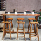 Brown Solid Wood Top Bar Table for Small Places Contemporary Pub Table with Trestle Clearhalo 'Bar Furniture' 'Bar Tables' 'bar_tables' 'furn' 'furn_bar_tables' 'Furniture' 'Kitchen & Dining Furniture' 1200x1200_0912058e-087e-4bbb-9663-64b2d1f16ac8