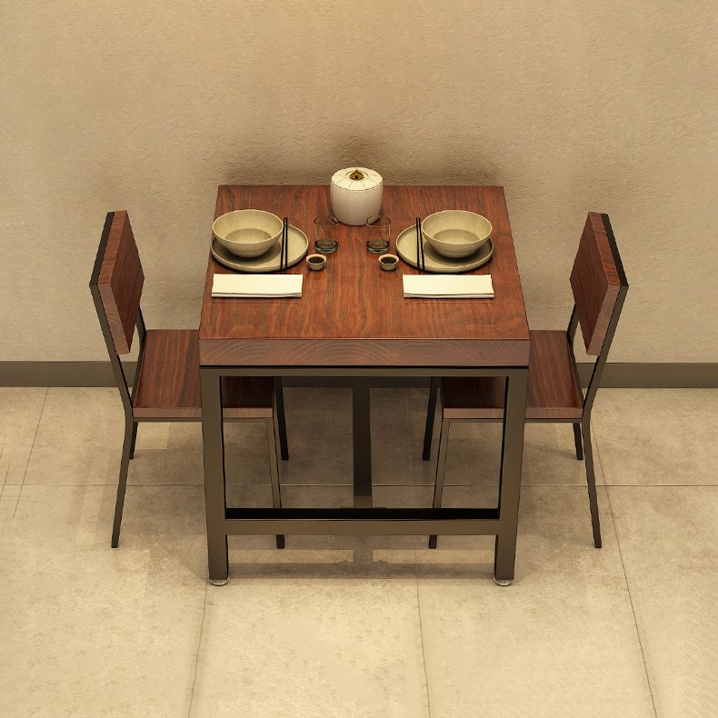 Square Solid Wooden Table Industrial Dining Table with Metal Trestle Base Clearhalo ' dining_table' 'Dining Tables & Seating' 'Dining Tables' 'furn' 'furn_dining_table' 'Furniture' 'furniture_dining_table' 'Kitchen & Dining Furniture' 'kitchen&dining_furn' 'kitchen' 'kitchen_dining_table' 1200x1200_0912067c-21e7-490f-97ab-7500fe857ec9