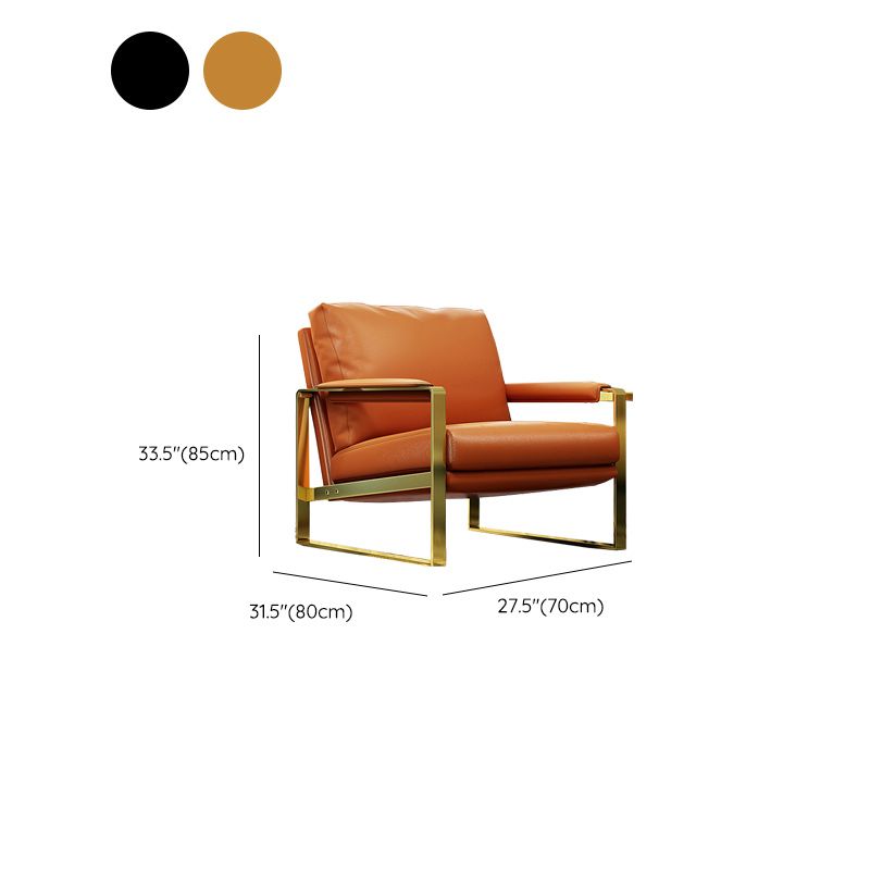 Modern 31.5" Wide Sewn Pillow Back Sponge Metal Frame Arm Chair Clearhalo 'Accent Chairs' 'accent_chairs' 'Chairs & Seating' 'furn' 'furn_accent_chairs' 'Furniture' 'Living Room Furniture' 1200x1200_0912cbda-e67b-4d1e-8c21-065babeac508