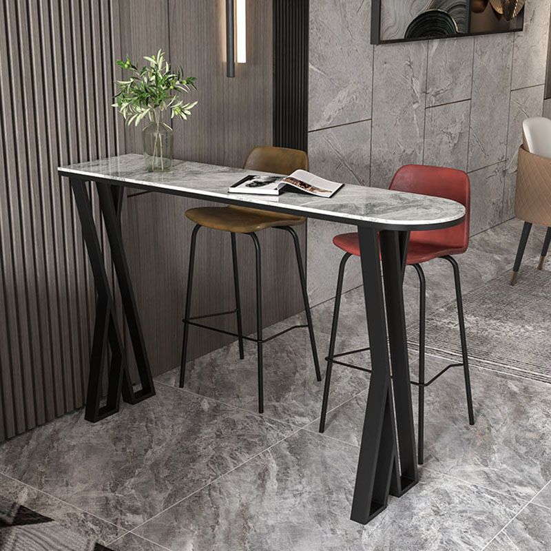 Industrial Style Bar Table Artificial Stone Top 42-inch Height Pub Table for Dining Room Clearhalo 'Bar Furniture' 'Bar Tables' 'bar_tables' 'furn' 'furn_bar_tables' 'Furniture' 'furniture_bar_tables' 'Kitchen & Dining Furniture' 'kitchen&dining_furn' 'kitchen' 1200x1200_0912da5e-85d1-481e-b222-afafb7df1374