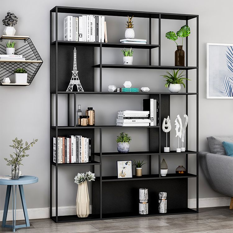 Contemporary Metal Bookshelf Etagere Open Shelf Bookcase with Shelves