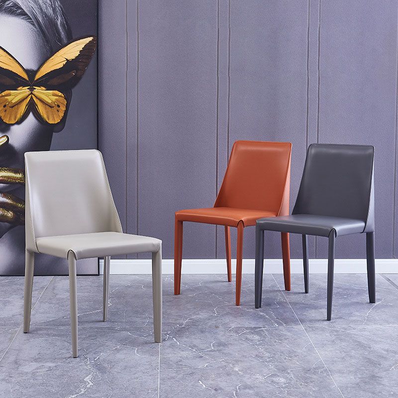 Designer Style Saddle Leather Home Side Chair Parsons Matte Finish Dining Chair Clearhalo ' kitchen&dining_furn' 'Dining Chairs' 'Dining Tables & Seating' 'dining_chair' 'furn' 'furn_dining_chair' 'Furniture' 'furniture_dining_chair' 'Kitchen & Dining Furniture' 'kitchen' 1200x1200_091420ab-7b79-4774-b3a1-2db19c5e8fd2