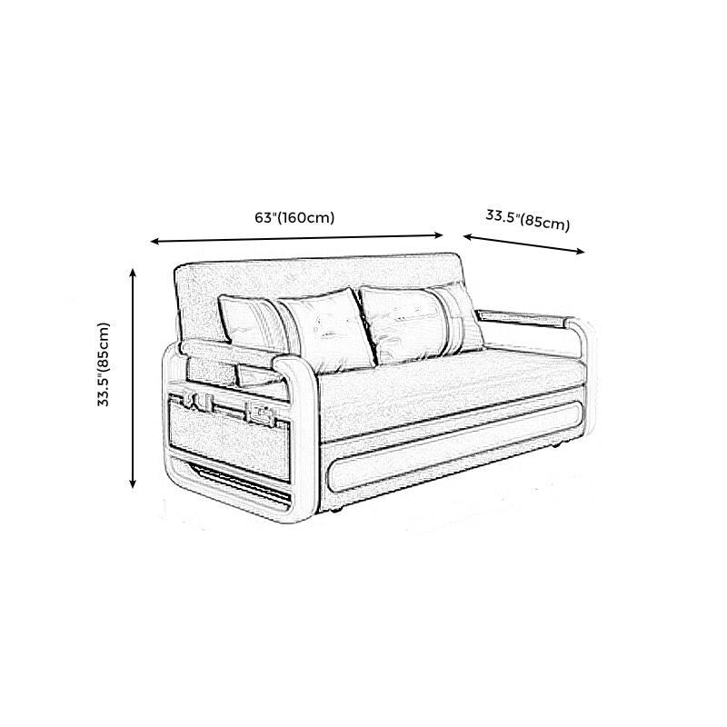 Tight Back Convertible Fabric Sofa Bed 33.46"H High Wear Resistance Square Arm Sofa Bed Clearhalo 'furn' 'furn_sofas' 'Furniture' 'furniture_sofas' 'kitchen' 'kitchen_sofas' 'Living Room Furniture' 'Sofa' 'sofas' 1200x1200_0914bb01-9cd1-4a7e-87d5-ebb083384b8e