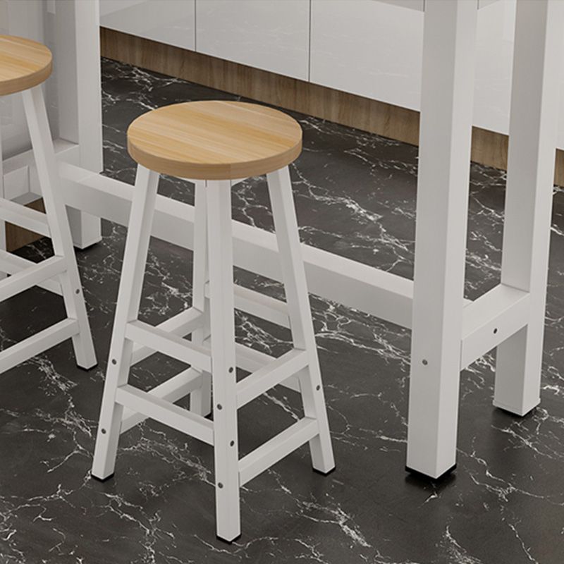 Modern Bar Height Table Metal and Wood Bistro Bar Table for Patio Use