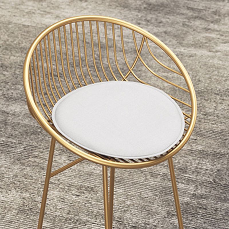 Sgabelli da bar imbottiti scandinavi per sgabelli per secchio con base di metallo