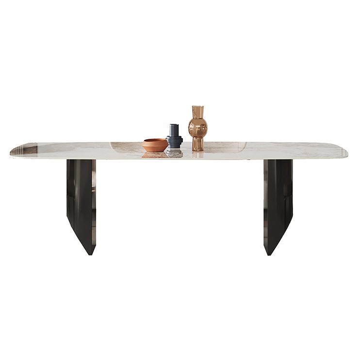 Metal Modern Rectangle Indoor Table Sintered Stone Table for Dining Room Clearhalo ' dining_table' 'Dining Tables & Seating' 'Dining Tables' 'furn' 'furn_dining_table' 'Furniture' 'furniture_dining_table' 'Kitchen & Dining Furniture' 'kitchen&dining_furn' 'kitchen' 'kitchen_dining_table' 1200x1200_0917beff-f832-4fc5-9b1b-5c11ff30bc3d