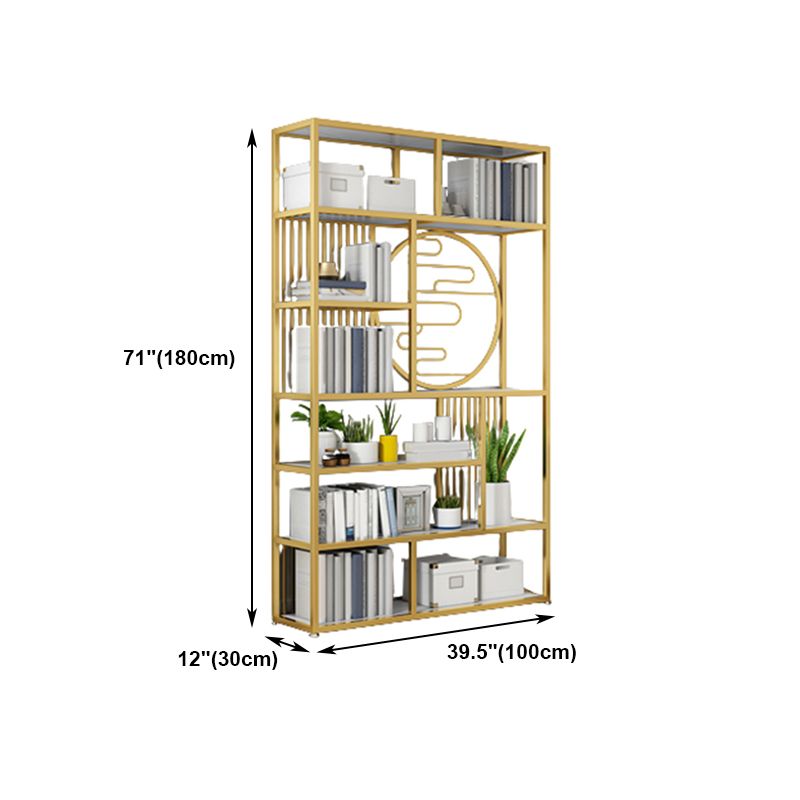 Modern Living Room Etagere Bookshelf Iron Frame Manufactured Wood Shelf Bookcase Clearhalo 'Bookcases' 'furn' 'furn_bookcases' 'Furniture' 'furniture_bookcases' 'Office Furniture' 1200x1200_0918574f-5d26-4fe3-9baf-14a8c46b19f6