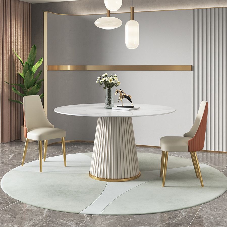 Nordic Sintered Stone Dining Room Set with Round Leg Dining Furniture for Home Use Clearhalo 'Dining Room Sets' 'Dining Tables & Seating' 'dining_room_set' 'furn' 'furn_dining_room_set' 'Furniture' 'furniture_dining_room_set' 'Kitchen & Dining Furniture' 'kitchen&dining_furn' 'kitchen' 1200x1200_091a95d7-8072-4a54-8b06-b1845e4f3c47
