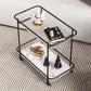 Contemporary Rectangular Side Table with Shelf, Glass Top Corner Table