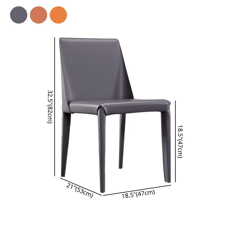 Modern Leather Restaurant Side Chair Solid Back Dining Armless Chair Clearhalo ' kitchen&dining_furn' 'Dining Chairs' 'Dining Tables & Seating' 'dining_chair' 'furn' 'furn_dining_chair' 'Furniture' 'furniture_dining_chair' 'Kitchen & Dining Furniture' 'kitchen' 1200x1200_091c5f05-aee2-4342-884c-198cb956b19d