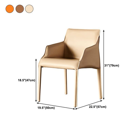 Faux Leather Arm Chair Upholstered Dining Room Chair for Home