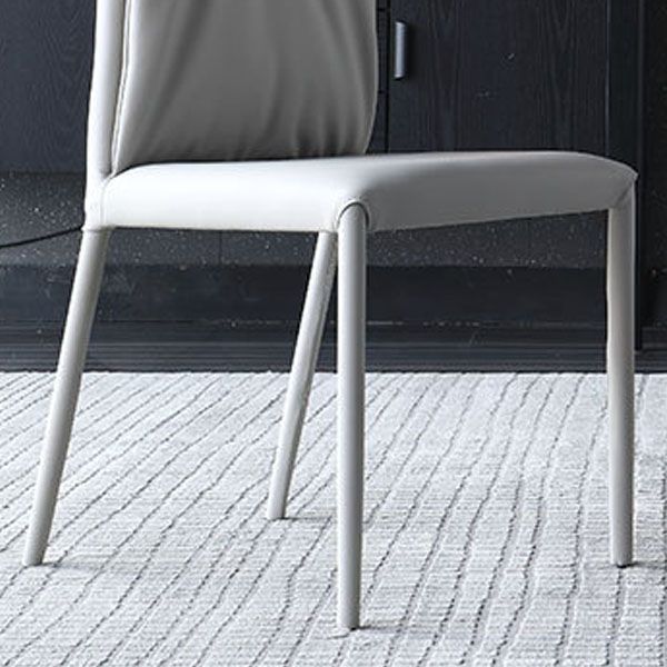 Contemporary Design Leather Dining Chairs Armless Solid Back Chair