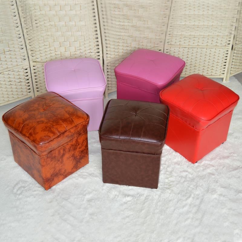 Mid-Century Modern Pouf Ottoman Faux Leather Upholstered Solid Color Square Ottoman Clearhalo 'furn' 'furn_ottomans_poufs' 'Furniture' 'Living Room Furniture' 'Ottomans & Poufs' 'ottomans_poufs' 1200x1200_091f81f1-6b2d-4a12-a5c9-ed5ea1a1c8af