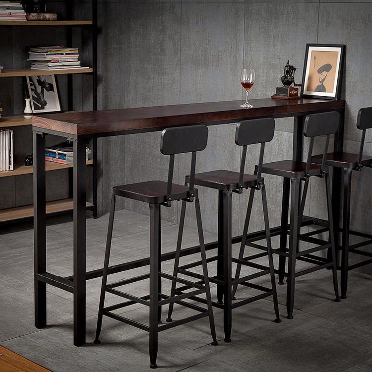Industrial Armless Backrest Counter Stool Iron Cafe Bar Stool with Leather Cushion Clearhalo 'Bar Furniture' 'Bar Stools' 'bar_stools' 'furn' 'furn_bar_stools' 'Furniture' 'furniture_bar_stools' 'Kitchen & Dining Furniture' 1200x1200_09204d55-1ebf-490b-89e6-041578794ab7