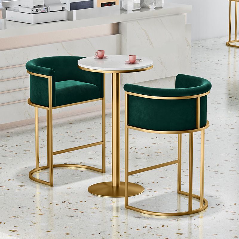 Glam Backrest Counter Stool Iron Household Bar Stool with Velvet Cushion and Pedal Clearhalo 'Bar Furniture' 'Bar Stools' 'bar_stools' 'furn' 'furn_bar_stools' 'furniture_bar_stools' 'Kitchen & Dining Furniture' 'kitchen&dining_furn' 'kitchen' 'kitchen_furn' Furniture' 1200x1200_09207f42-ef54-4e56-86a7-cf5896b9dc49