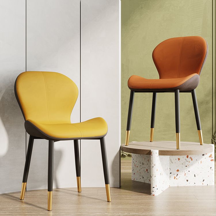 Scandinavian PU Leather Bedroom Side Chair Matte Finish Parsons Dining Chair Clearhalo ' kitchen&dining_furn' 'Dining Chairs' 'Dining Tables & Seating' 'dining_chair' 'furn' 'furn_dining_chair' 'Furniture' 'furniture_dining_chair' 'Kitchen & Dining Furniture' 'kitchen' 1200x1200_0920a265-0976-4288-a232-4bf1c08d877a