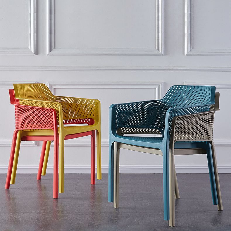 Contemporary Style Dining Room Chairs Stackable Arm Chairs with Plastic Legs Clearhalo ' kitchen&dining_furn' 'Dining Chairs' 'Dining Tables & Seating' 'dining_chair' 'furn' 'furn_dining_chair' 'Furniture' 'furniture_dining_chair' 'Kitchen & Dining Furniture' 'kitchen' 1200x1200_092164fe-683c-4c3c-a45e-1cffdf582ee0