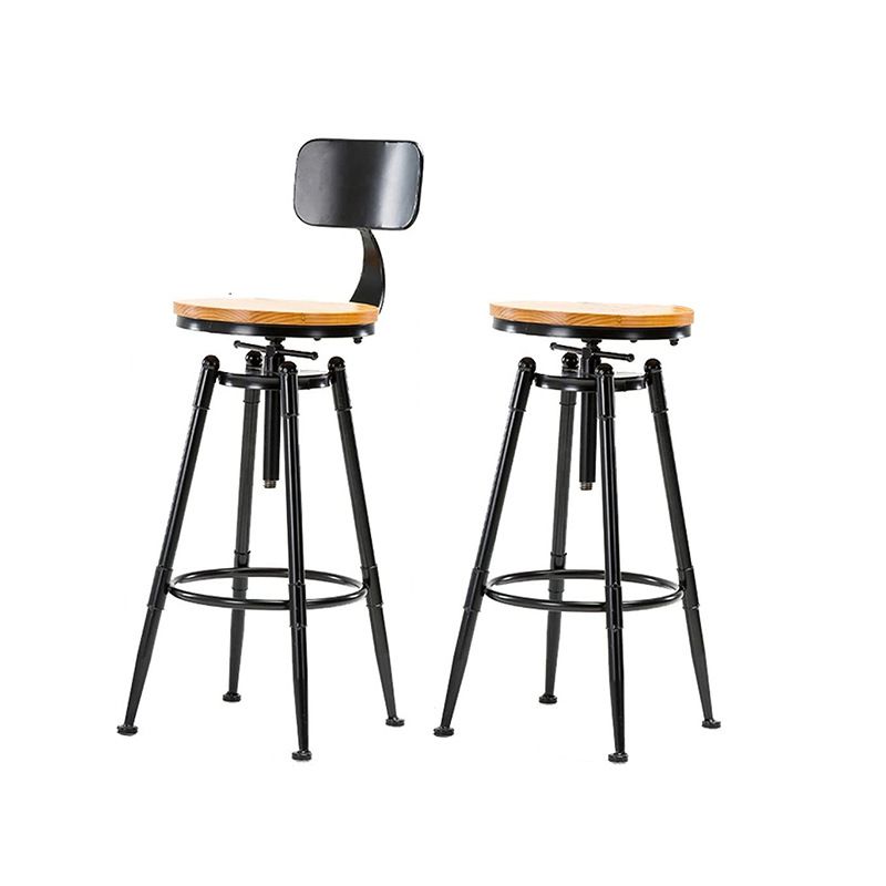 Modern Style Bar-stool Round Seat with Footrest Iron Legs for Kitchen Bar Clearhalo 'Bar Furniture' 'Bar Stools' 'bar_stools' 'furn' 'furn_bar_stools' 'furniture_bar_stools' 'Kitchen & Dining Furniture' 'kitchen&dining_furn' 'kitchen' 'kitchen_furn' Furniture' 1200x1200_0923e9bc-29dc-4d32-8627-2fa447b027fb