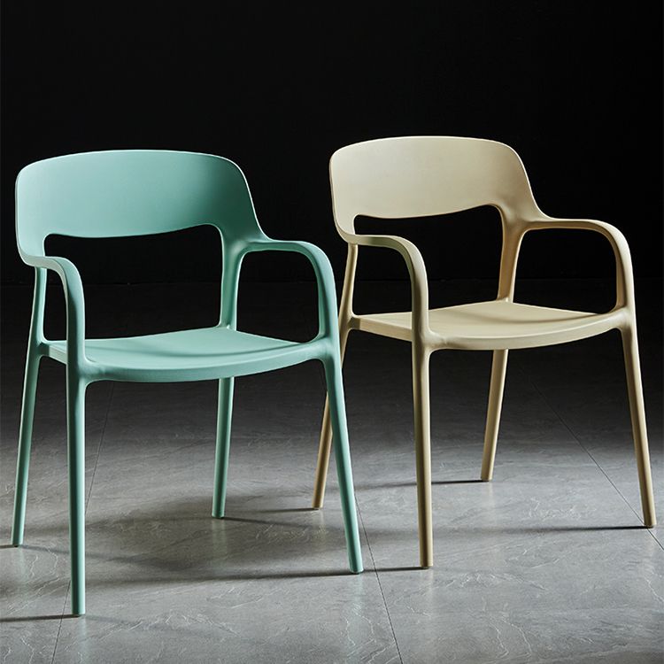 Plastic Open Back Stacking Arm Chair Contemporary Meeting Room Dining Chair Clearhalo ' kitchen&dining_furn' 'Dining Chairs' 'Dining Tables & Seating' 'dining_chair' 'furn' 'furn_dining_chair' 'Furniture' 'furniture_dining_chair' 'Kitchen & Dining Furniture' 'kitchen' 1200x1200_0923fe91-3804-42bd-8614-0d4413f0191f