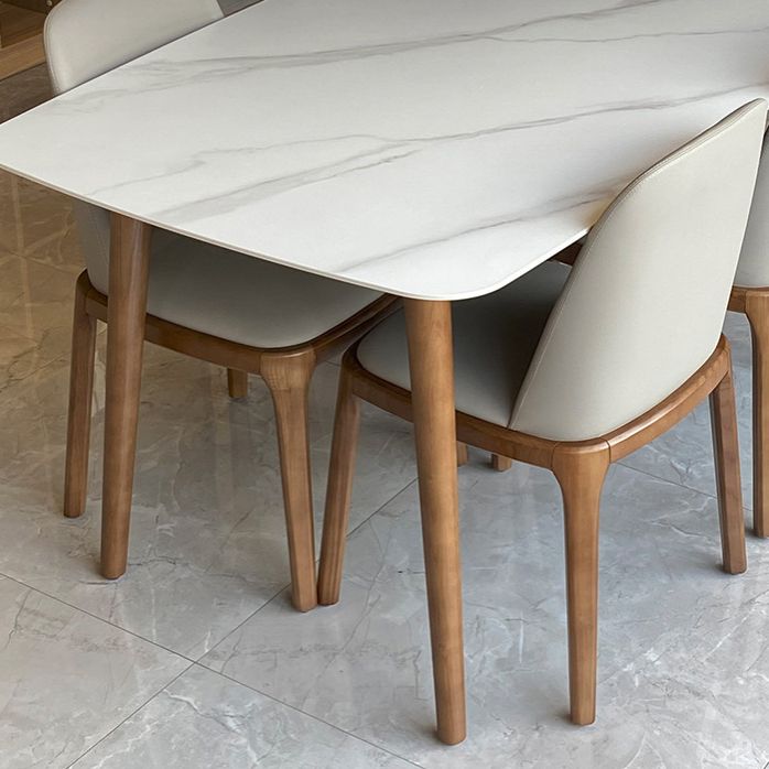 Rectangle Dining Table Set 1/2/5/6/7 Pieces Modern Dinette Set with Wooden Frame