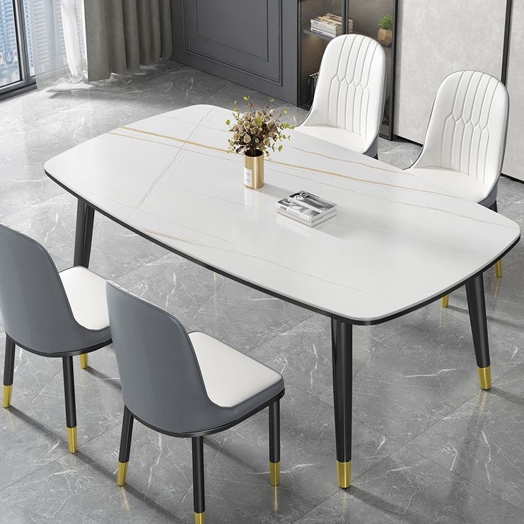 Minimalist Kitchen Sintered Stone Top Dining Table Rectangle Shape Dining Table with 4 Legs Base Clearhalo ' dining_table' 'Dining Tables & Seating' 'Dining Tables' 'Furniture' 'furniture_dining_table' 'Kitchen & Dining Furniture' 'kitchen&dining_furn' 'kitchen' 'kitchen_dining_table' 1200x1200_09272810-41f8-49f1-8f4d-9c5e0b37203c