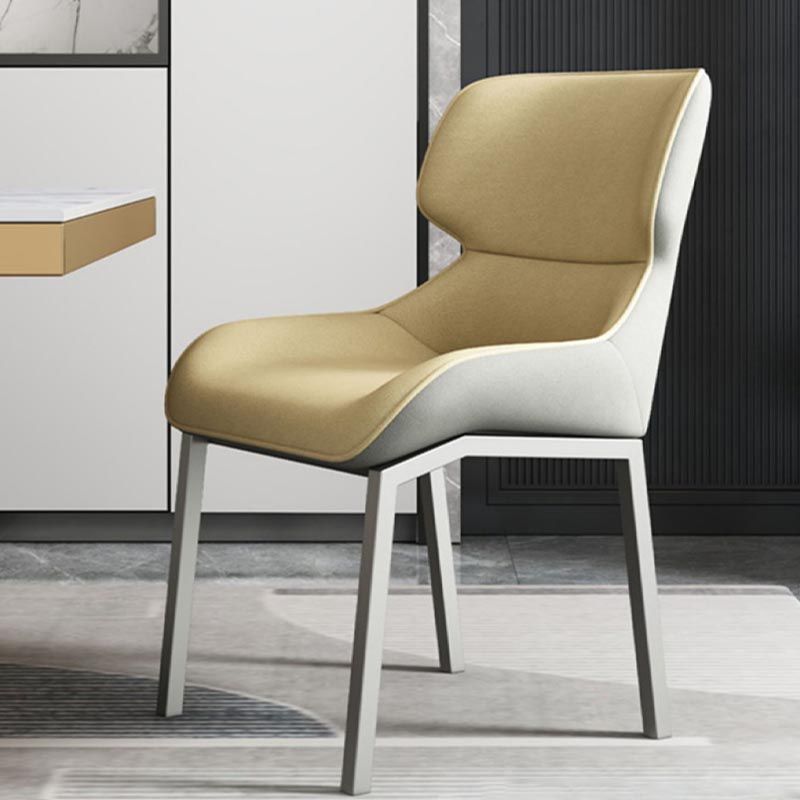 Chaise latéral moderne en tissu de salle à manger rembourrée