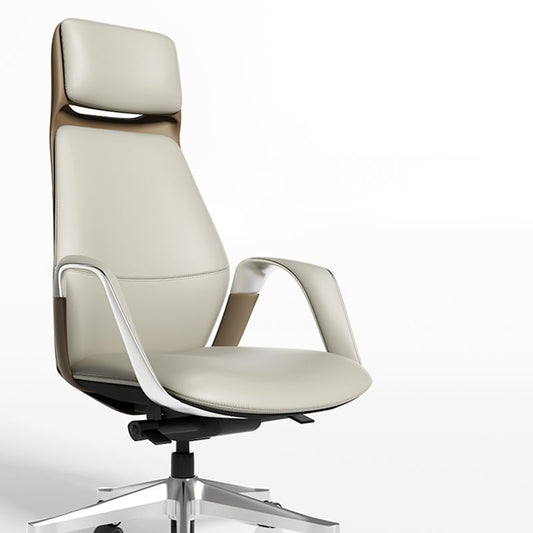 Sedia da ufficio moderna Meccanismo di inclinazione in pelle Nessuna sedia da scrivania ergonomica angosciante con ruote