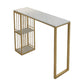 Tableau de barre en marbre artificiel Table du bistrot de style glamour de 42 pouces avec grille de rangement