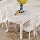 53.15''L Round 4 Legs Table Victorian White Extendable Table with Marble Clearhalo ' dining_table' 'Dining Tables & Seating' 'Dining Tables' 'furn' 'furn_dining_table' 'Furniture' 'furniture_dining_table' 'Kitchen & Dining Furniture' 'kitchen&dining_furn' 'kitchen' 'kitchen_dining_table' 1200x1200_092b0f33-feef-4dfe-9110-292537f970e7