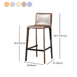 Coffee Shop Leather Bar Stool Rectangular Footrest Low Back Counter Height Stool, 1 Piece Clearhalo 'Bar Furniture' 'Bar Stools' 'bar_stools' 'furn' 'furn_bar_stools' 'furniture_bar_stools' 'Kitchen & Dining Furniture' 'kitchen&dining_furn' 'kitchen' 'kitchen_furn' Furniture' 1200x1200_092bb53c-1c20-425a-95d4-4275e2f35b77