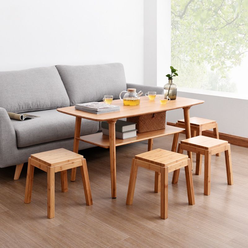 Tavolino da cocktail in stile scandinavo 4 gambe in legno massiccio