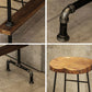 Industrial Pub Dining Set 1/4/7 Pieces Trestle Coffee Shop Wood Pub Table Set