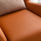Modern Style Leather Armrest Fixed Back Upholstered Arm Chair