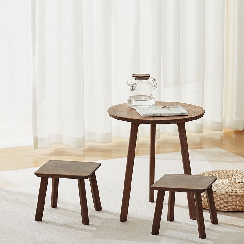 Scandinavian Solid Wood 3 Legs Double Tier Living Room Side Table