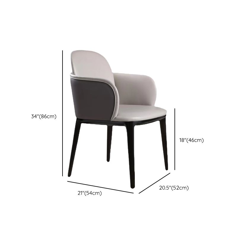 Silla de brazo de cuero de imitación sillas de estilo nórdico parsons con piernas negras