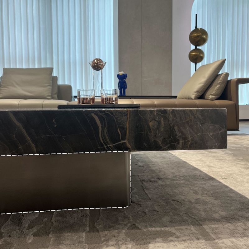 11"H Contemporary Coffee Table Black Slate Coffee Cocktail Table Clearhalo 'Coffee & Accent Tables' 'Coffee Tables' 'coffee_tables' 'furn' 'furn_coffee_tables' 'Furniture' 'Living Room Furniture' 1200x1200_0931e44d-e706-448d-8600-c0cf268c3f29