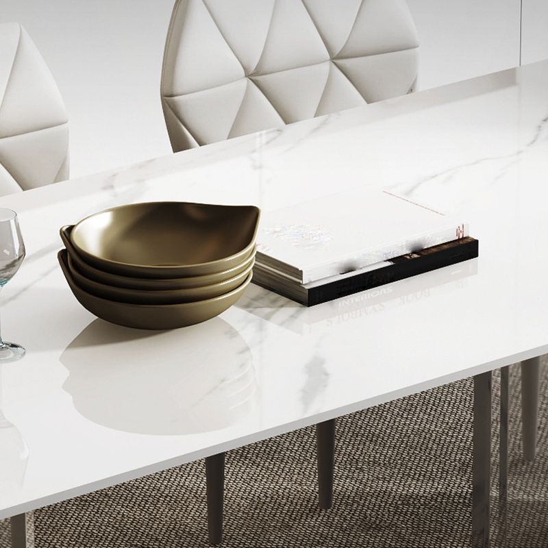 Modern Rectangle Sintered Stone Table Set 1/4/5/6/7/8 Pieces Dining Set Clearhalo 'Dining Room Sets' 'Dining Tables & Seating' 'dining_room_set' 'furn' 'furn_dining_room_set' 'Furniture' 'Kitchen & Dining Furniture' 1200x1200_0933a516-be17-49a4-9815-e87c3fa7ee33