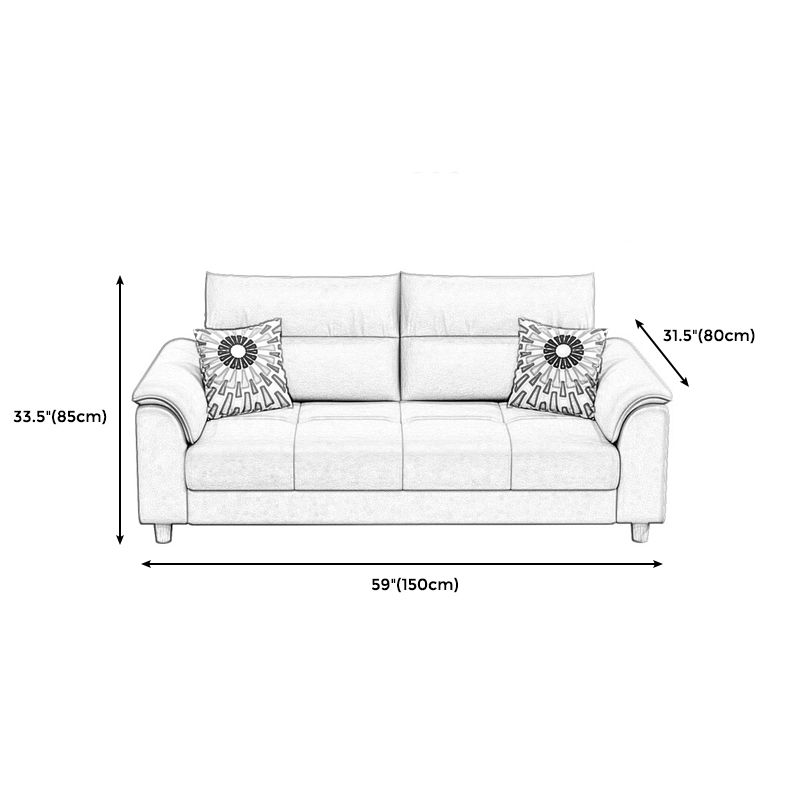 Beige Contemporary Biscuit Back Sofa 33.46"High Pillow Top Arm Sofa Clearhalo 'furn' 'furn_sofas' 'Furniture' 'furniture_sofas' 'Living Room Furniture' 'Sofa' 'sofas' 1200x1200_09350591-64a6-4cc6-9072-64cd16b87821