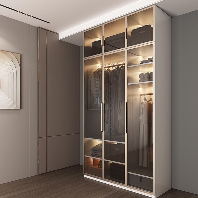 White Colour Wardrobe Armoire Contemporary Style Wooden Wardrobe Closet for Bedroom Clearhalo 'Armoires & Wardrobes' 'armoires_wardrobes' 'Bedroom Furniture' 'furn' 'furn_armoires_wardrobes' 'Furniture' 1200x1200_09355826-75c1-4d7c-bb56-2ed1b86d93b0