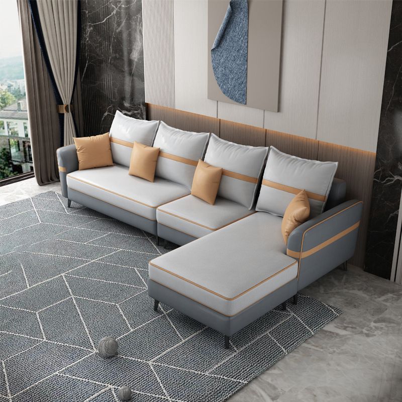 Modern 29,52 "H Faux Leder ausgestattetem Armsofa & Chaise für Wohnzimmer