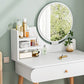 Scandinavian 28.7" Height Wooden Table Make-up Vanity with Mirror