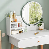 Scandinavian 28.7" Height Wooden Table Make-up Vanity with Mirror
