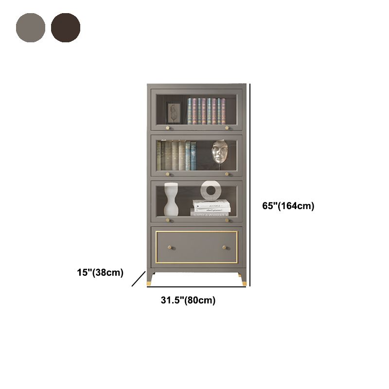 Vertical Glam Standard Bookcase Beech Closed Back Bookcase with Drawer Clearhalo 'Bookcases' 'furn' 'furn_bookcases' 'Furniture' 'Office Furniture' 1200x1200_0937fad6-beef-46a8-8c3f-b39b945b4965