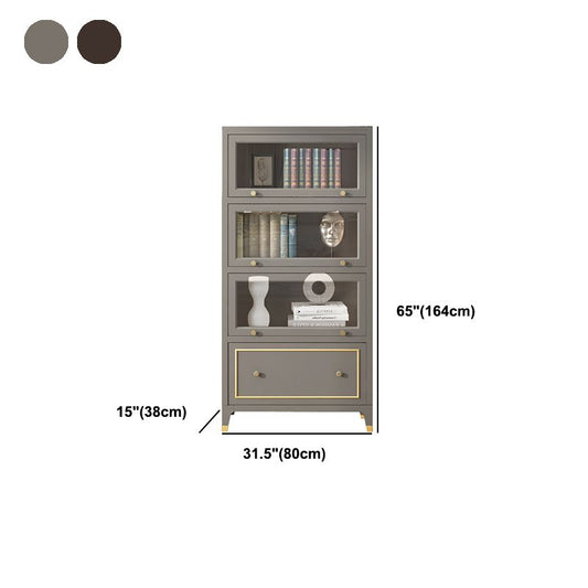 Vertical Glam Standard Bookcase Beech Closed Back Bookcase with Drawer Clearhalo 'Bookcases' 'furn' 'furn_bookcases' 'Furniture' 'Office Furniture' 1200x1200_0937fad6-beef-46a8-8c3f-b39b945b4965