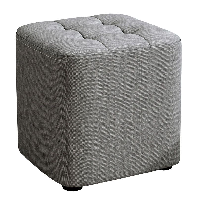 Solid Color Fabric Standard Stool Modern Simple Square Upholstered Stool Clearhalo 'furn' 'furn_ottomans_poufs' 'Furniture' 'Living Room Furniture' 'Ottomans & Poufs' 'ottomans_poufs' 1200x1200_09385941-2967-4903-841d-7cb9ba80d115